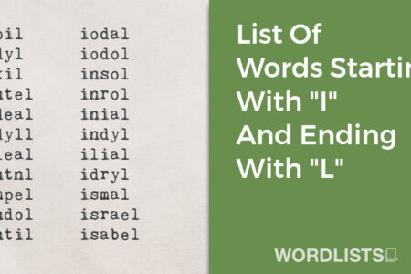 List Of Words Starting With "I" And Ending With "L" thumbnail