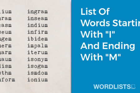 List Of Words Starting With "I" And Ending With "M" thumbnail
