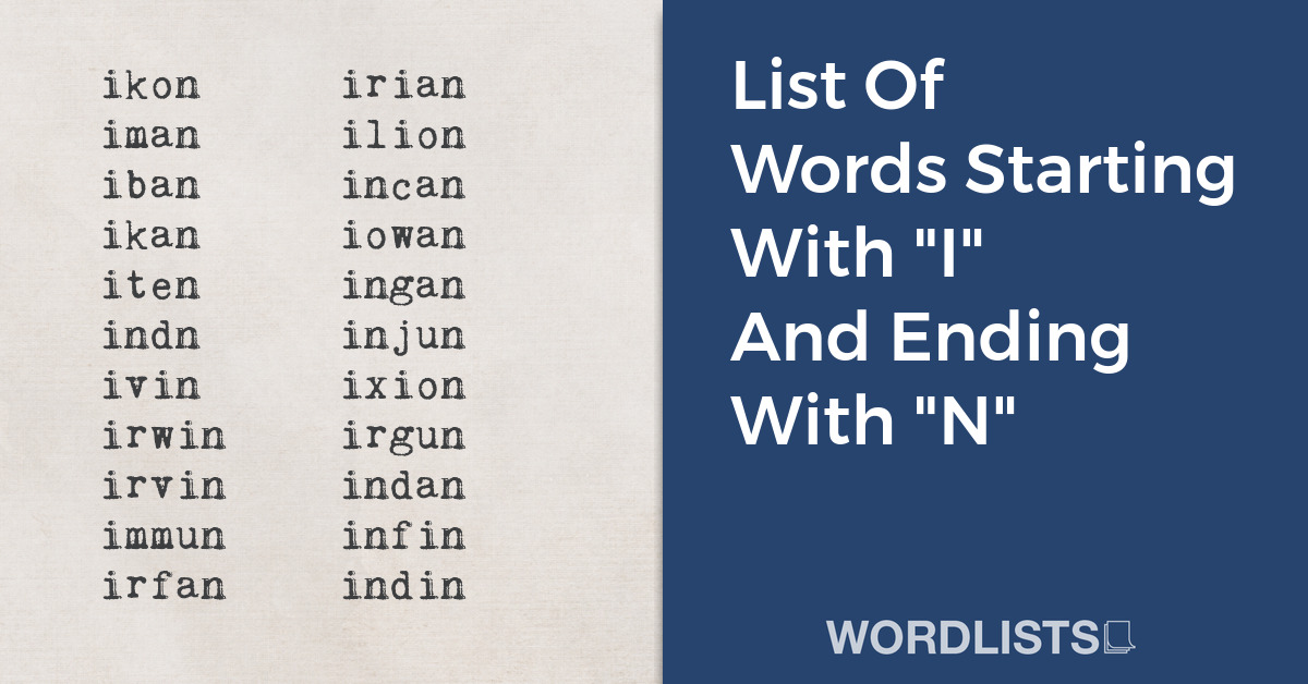 List Of Words Starting With "I" And Ending With "N" thumbnail