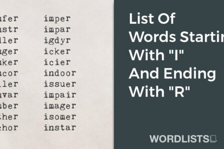 List Of Words Starting With "I" And Ending With "R" thumbnail