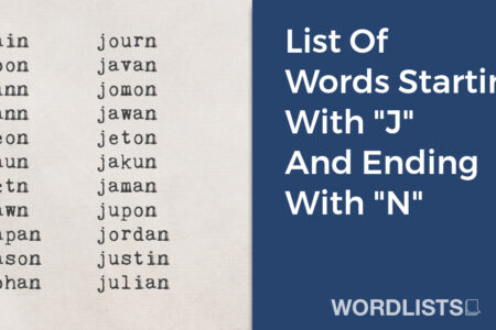 List Of Words Starting With "J" And Ending With "N" thumbnail