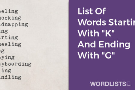 List Of Words Starting With "K" And Ending With "G" thumbnail