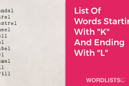 List Of Words Starting With "K" And Ending With "L" thumbnail
