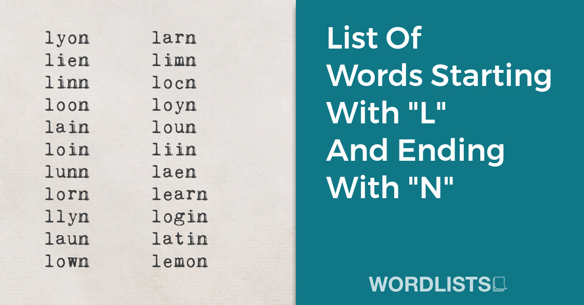 List Of Words Starting With "L" And Ending With "N" thumbnail