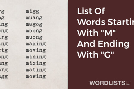 List Of Words Starting With "M" And Ending With "G" thumbnail