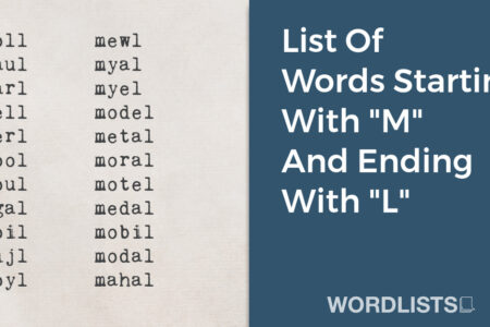 List Of Words Starting With "M" And Ending With "L" thumbnail
