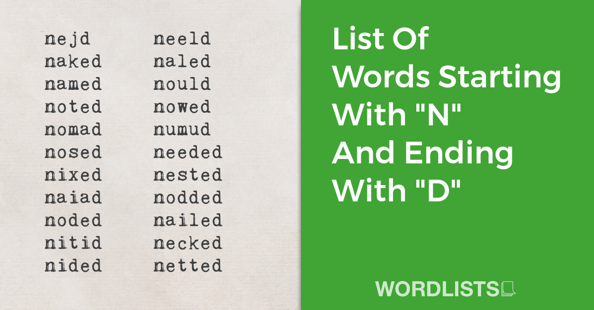 List Of Words Starting With "N" And Ending With "D" thumbnail