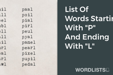List Of Words Starting With "P" And Ending With "L" thumbnail