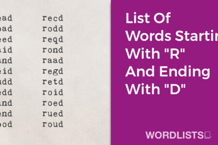 List Of Words Starting With "R" And Ending With "D" thumbnail