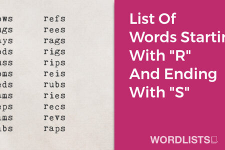 List Of Words Starting With "R" And Ending With "S" thumbnail