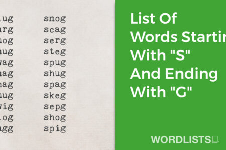 List Of Words Starting With "S" And Ending With "G" thumbnail