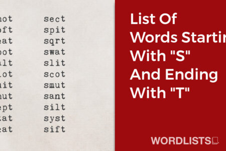 List Of Words Starting With "S" And Ending With "T" thumbnail