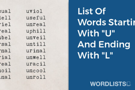 List Of Words Starting With "U" And Ending With "L" thumbnail