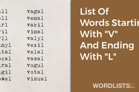 List Of Words Starting With "V" And Ending With "L" thumbnail