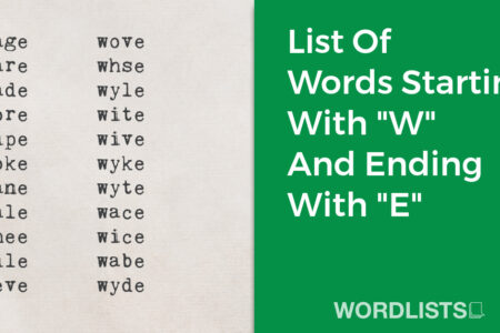 List Of Words Starting With "W" And Ending With "E" thumbnail