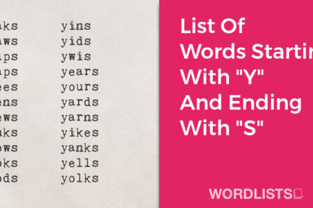 List Of Words Starting With "Y" And Ending With "S" thumbnail