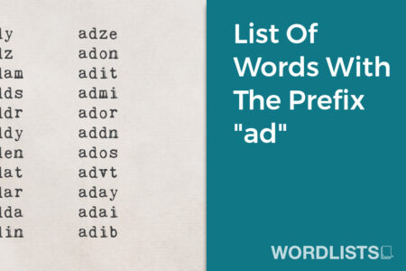 List Of Words With The Prefix "ad" thumbnail