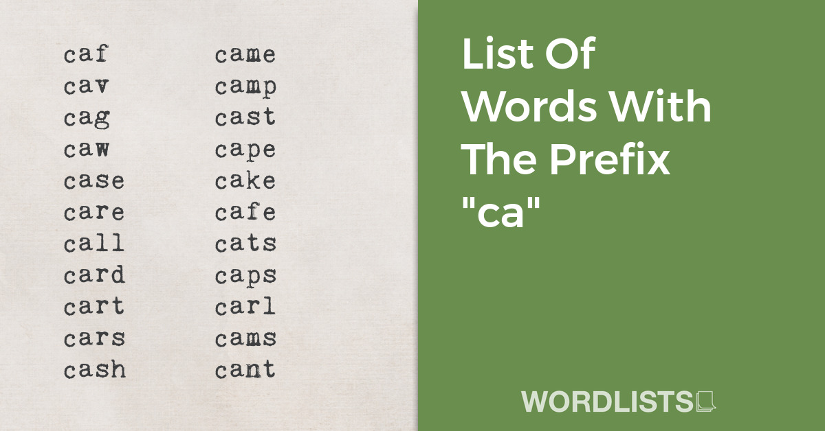 List Of Words With The Prefix "ca" thumbnail