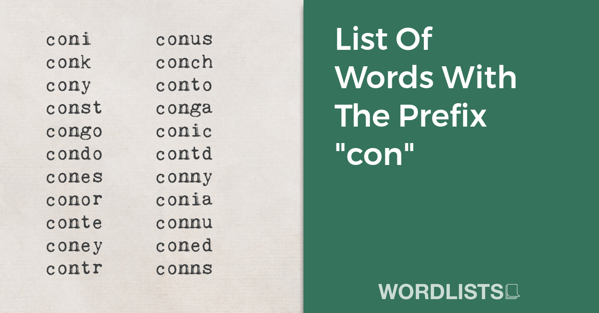 List Of Words With The Prefix "con" thumbnail