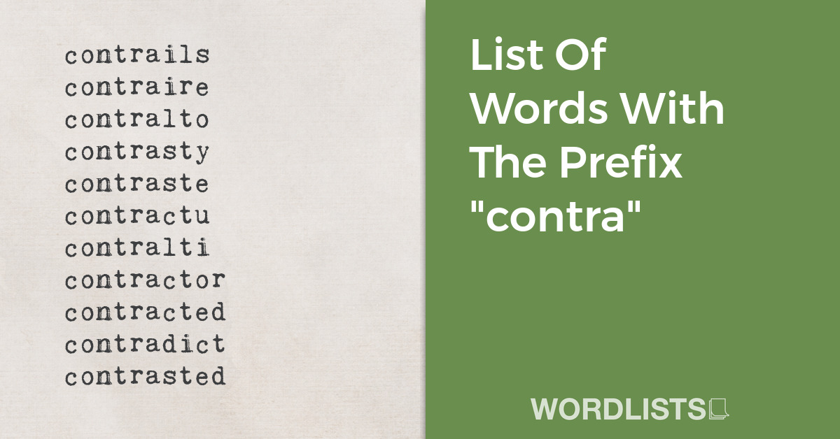 List Of Words With The Prefix "contra" thumbnail
