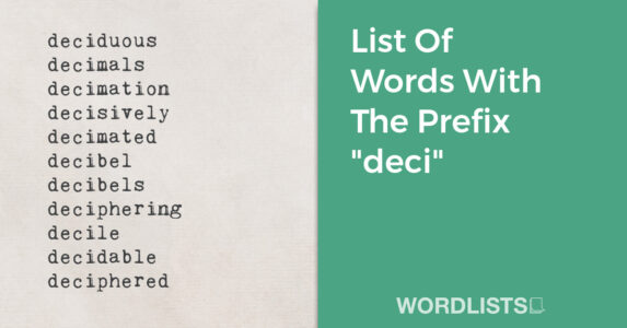 List Of Words With The Prefix "deci" thumbnail
