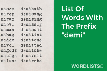 List Of Words With The Prefix "demi" thumbnail