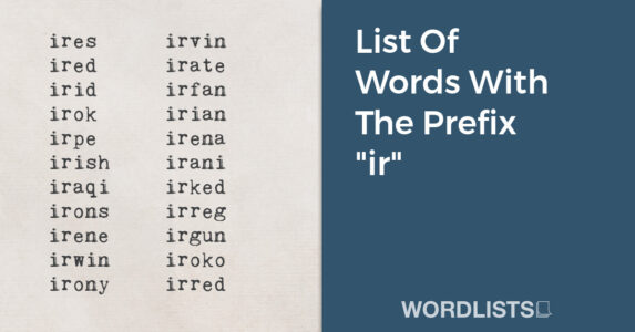 List Of Words With The Prefix "ir" thumbnail