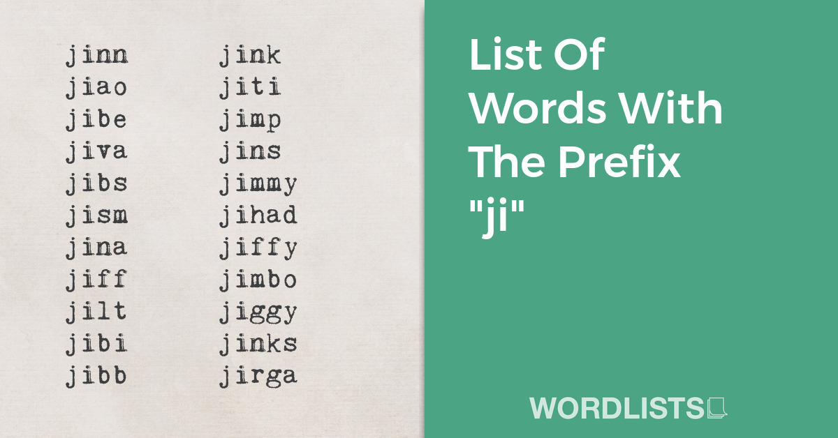 List Of Words With The Prefix "ji" thumbnail
