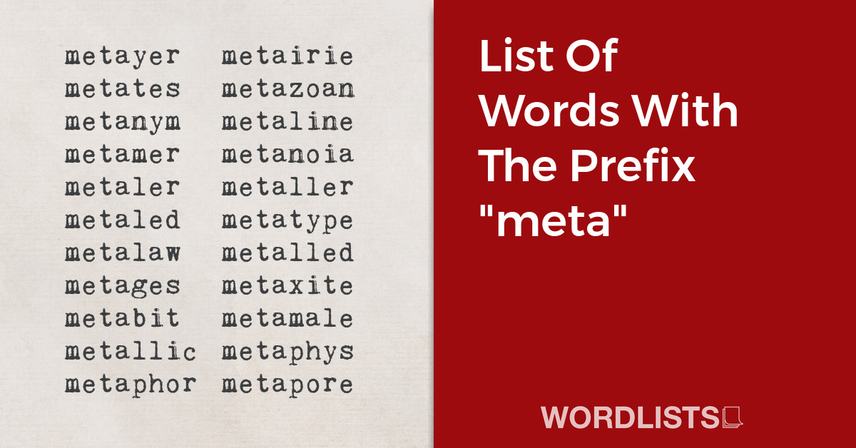 List Of Words With The Prefix "meta" thumbnail