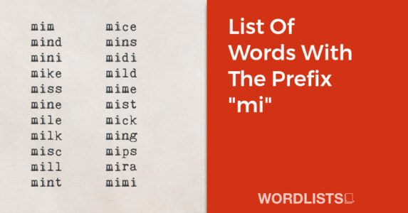 List Of Words With The Prefix "mi" thumbnail