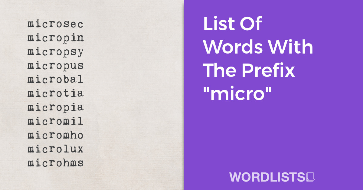 List Of Words With The Prefix "micro" thumbnail