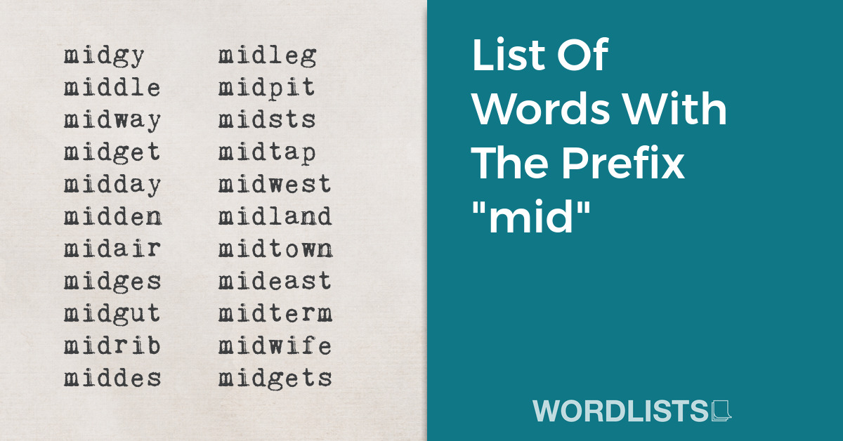 List Of Words With The Prefix "mid" thumbnail