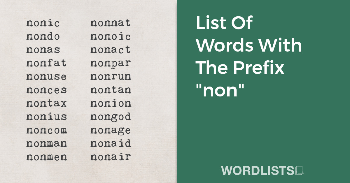 List Of Words With The Prefix "non" thumbnail