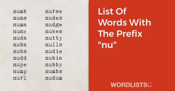 List Of Words With The Prefix "nu" thumbnail
