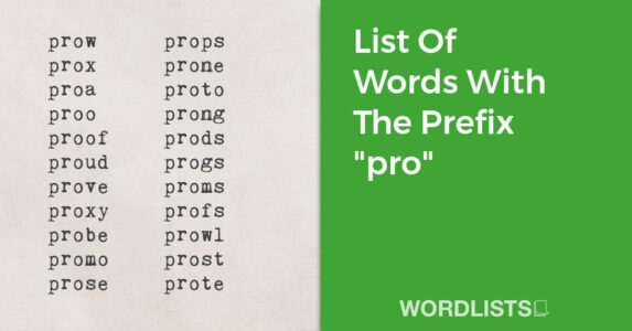 List Of Words With The Prefix "pro" thumbnail