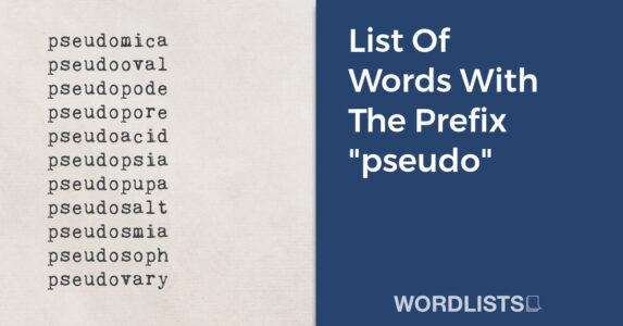 List Of Words With The Prefix "pseudo" thumbnail