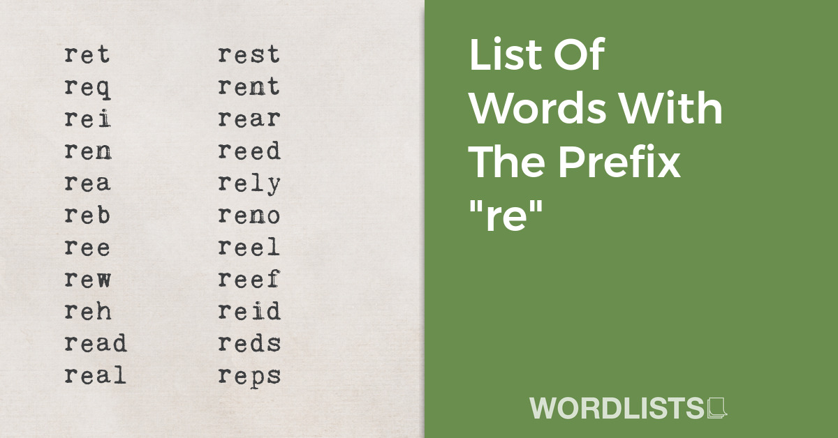 List Of Words With The Prefix "re" thumbnail
