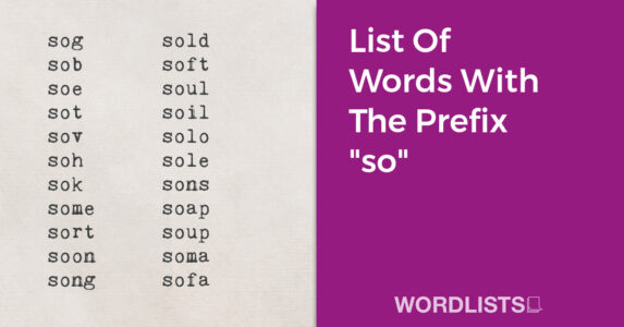 List Of Words With The Prefix "so" thumbnail