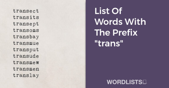 List Of Words With The Prefix "trans" thumbnail