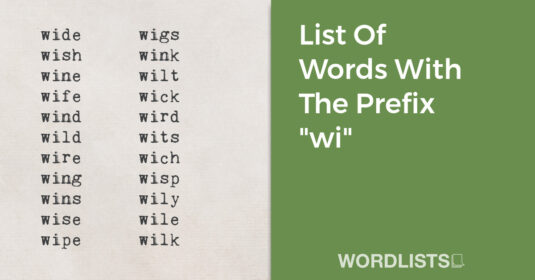 List Of Words With The Prefix 