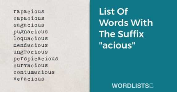 List Of Words With The Suffix "acious" thumbnail
