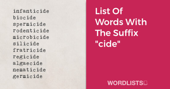 List Of Words With The Suffix "cide" thumbnail