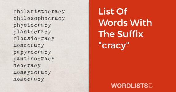 List Of Words With The Suffix "cracy" thumbnail