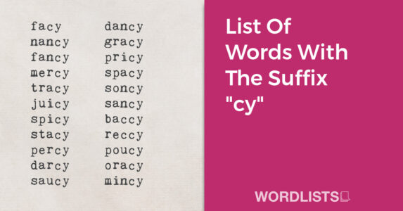 List Of Words With The Suffix "cy" thumbnail