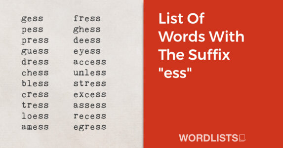 List Of Words With The Suffix "ess" thumbnail