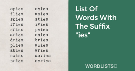 List Of Words With The Suffix "ies" thumbnail