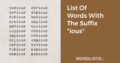 List Of Words With The Suffix 