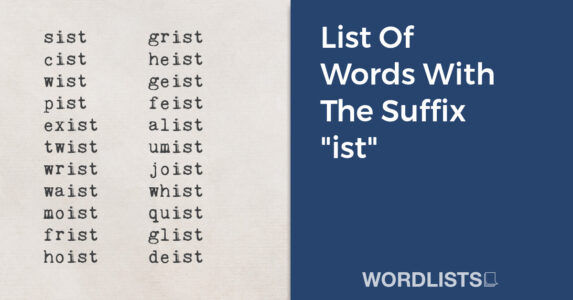 List Of Words With The Suffix "ist" thumbnail