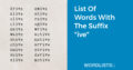 List Of Words With The Suffix 