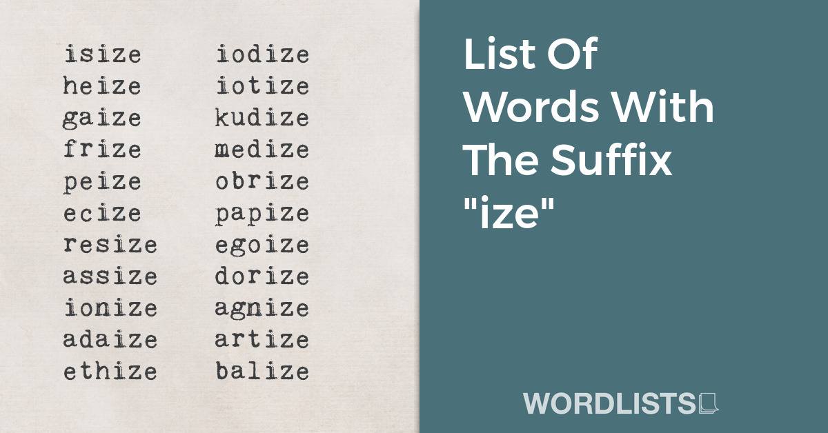 List Of Words With The Suffix "ize" thumbnail